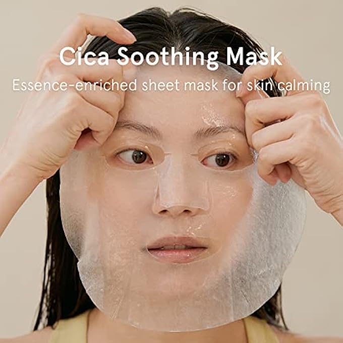 ONE THING CICA SOOTHING MASK 5 SHEETS | CENTELLA ASIATICA HA HYALURONIC ACID FACIAL SHEET MASK, CALMING HYDRATING SOOTHING MOISTURIZING PACK, IRRITATED SENSITIVE DRY SKIN RELIEF | KOREAN SKIN CARE - Image 2